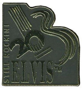 Elvis Presley Black & Gold Pin, 20th Anniversary, "Still Rockin" - The Celebrity Gift Company