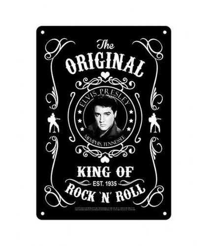 Elvis Metal Sign Black & White - The Celebrity Gift Company