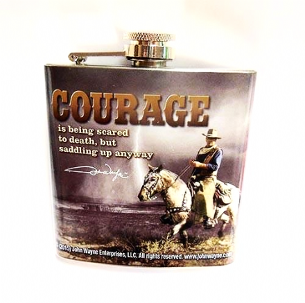 John Wayne Hip Flask Courage - The Celebrity Gift Company