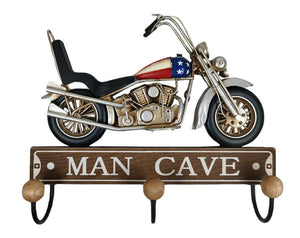 Man Cave Motorcycle Hanger (3 Hooks) 29cm