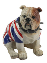 Cargar imagen en el visor de la galería, British Bulldog Union Jack Flag Spiked Collar Sitting Ornament
