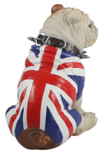 Cargar imagen en el visor de la galería, British Bulldog Union Jack Flag Spiked Collar Sitting Ornament
