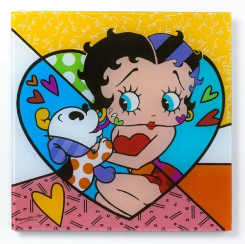 Betty Boop Britto Glass Plaque - Wall or Free Standing