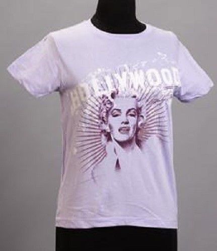 Marilyn Monroe Ladies T-shirt Purple Hollywood, Size S - The Celebrity Gift Company