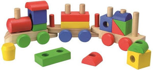 Beluga Wooden Block Train (18-Piece, Multi-Colour) - The Celebrity Gift Company