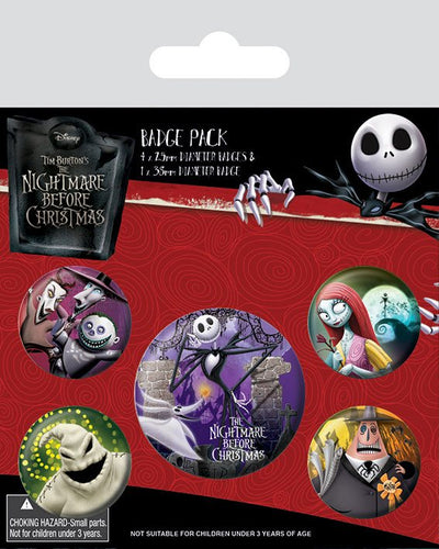 Nightmare Before Christmas Pin Badges 5-Pack - The Celebrity Gift Company