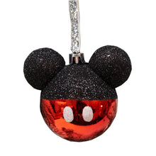 Load image into Gallery viewer, Disney Mickey &amp; Minnie Mouse Red Glitter Christmas Tree Hanging Baubles
