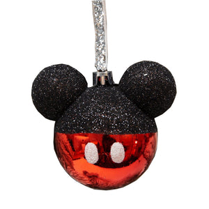 Disney Mickey Mouse Red Glitter Christmas Tree Hanging Bauble